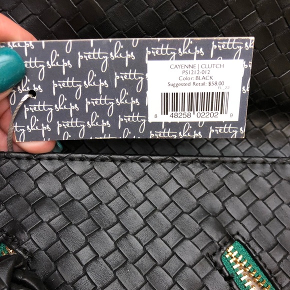 Pretty Ships Clutch Cayenne black woven NWT - Picture 2 of 4